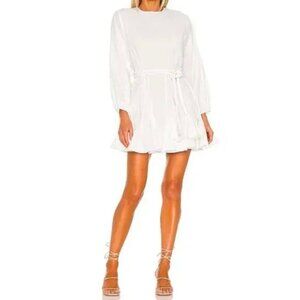 NEW $428 RHODE ELLA FLOWY MINI DRESS IN WHITE SIZE L